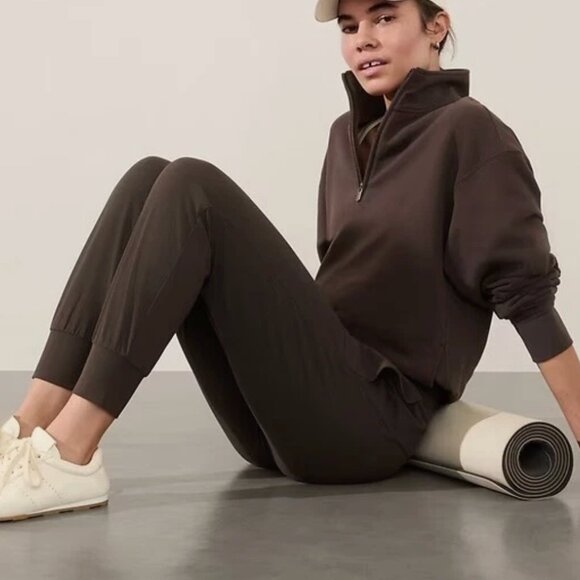 Athleta Salutation High-Waisted Joggers Truffle Brown  Size L - Picture 14 of 16